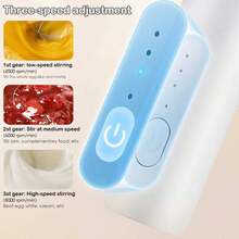 Handheld Electric Milk Frother, Portable USB Rechargeable 3-Speed Milk Foamer, Drink Mixer For Matcha, Cappuccino, Eggs - Other - View 5