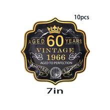 10/20/30件組 復古1966年 Aged To Perfection 60歲生日一次性餐具套裝，黑金波浪邊 7吋與9吋紙盤與杯子，限量版復古60歲生日派對用品，適合男性 - 多色/60歲 - 查看 9