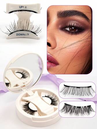 1쌍 마그네틱 퀀텀 접목 속눈썹, 렝쓰닝, 내추럴, 컬링, 볼륨, 편리한 마그네틱 착용