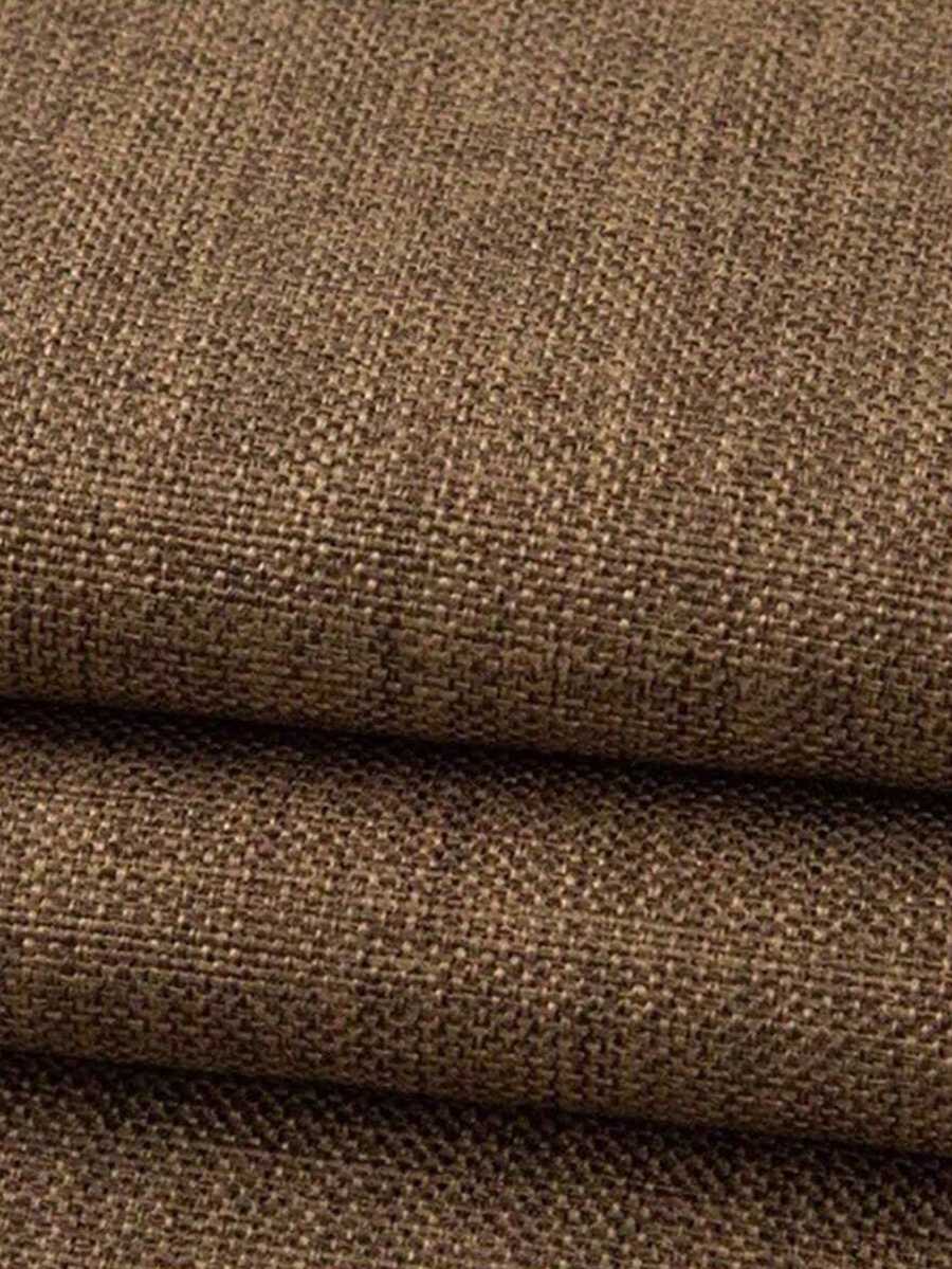 1 件咖啡色亚麻质感面料，可用作桌布、靠垫套、服装 DIY 预裁布料 - 咖色 - 查看 1