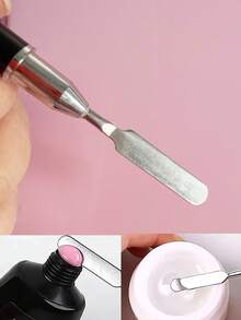 1pc Silicone Nail Art Sculpting Pen, Suitable For Acrylic 3D Flower Carving, Shaping And Dotting, 2-In-1 Silicone Nail Art Tool, Scoop Slice Sculpt Solid Gel Nail Brush - Multicolor - View 3