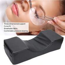 ZJchao Almohada para extensión de pestañas Almohada para salón de Belleza Almohada para pestañas en Forma de U Almohada Curva ergonómica Espuma viscoelástica Almohada de Soporte para PU Negro - PUNegro - Ver 4