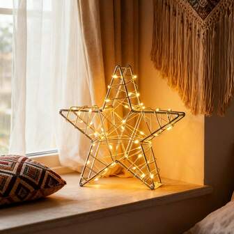 LED斋月星形装饰灯，家居装饰夜灯，适用于斋月、圣诞节、新年和毕业季装饰，也可用于家居装饰和节日派对装饰。是装饰卧室、厨房、餐桌或书桌的理想之选。