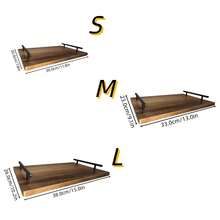 1pc Vintage Wooden Flat Tray With Black Handle, Woodgrain And Brushed Metal Finish, Minimalist Design. Suitable For Breakfast, Coffee, Snacks, Parties, Dining, Entertainment And Decoration, Vintage Centerpiece Decor, Serving Tray, Coffee Table Tray And Storage Tray, Ideal Gift For Holidays, Kitchen Accessory, Kitchen Supplies, Decorative Tray (Solid Wood) - Ginger - View 3