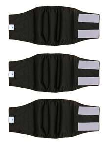 3 Packs Male Dog Diapers (3 Packs) - Super Absorbent Male Dog Sanitary Diapers, Washable Male Dog Diapers - Reusable Male Dog Diapers (Black) - Black - View 12