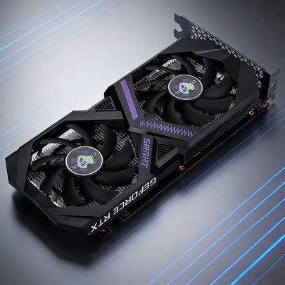 COLORFUL GeForce RTX 3050 6GB 다이나믹 그래픽 카드, 3+1 페이즈 전원 공급 장치 설계, 듀얼 90mm 팬 냉각 시스템, 블랙