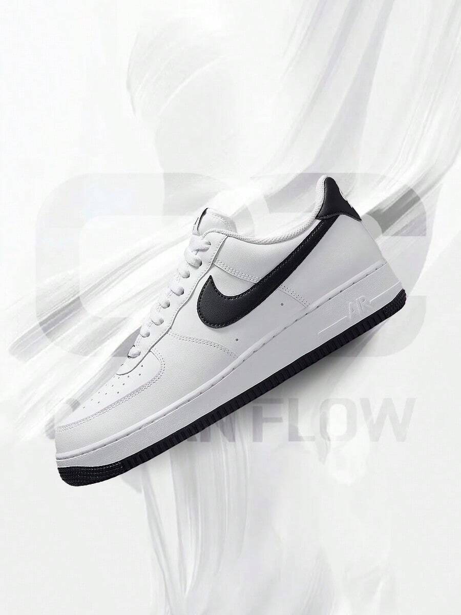 Nike Air Force 1 Low '07 White – Men's Lifestyle Sneakers – Shoes For Man -Vintage-Spring & Summer-Inspired Running Shoes, Shock-Absorbing Comfort, Gym To Streetwear Casual Wear-Easter Gift–FQ4296 101 - White/Black - 查看 1