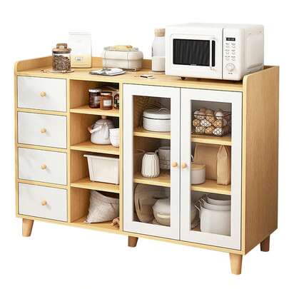 Gabinetes de Cocina, Gabinetes de Almacenamiento de Cocina Minimalistas Modernos, con Cajones y 3 Puertas de Gabinete, Adecuados para Salas, Comedores y Oficinas (4 Cajones y 2 Puertas de Gabinete)