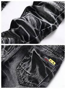 [3pcs Of Jeans]Tween Boys Distressed Casual Skinny Jeans,Fashion Stretch  Ripped Slim-Fit Straight Leg  Denim Pants,Hip Hop Streetwear,Suitable For 8-16 Year Old Size - Nhiều màu - Xem 8