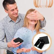 1pc Minimalist & Elegant Necklace Gift Box, Suitable For Necklaces, Pendant Necklaces, Diamond Necklaces And Tag Necklaces. A Perfect Packaging Choice For Gifts On Occasions Like Valentine's Day, Mother's Day And Birthdays. - Multicolor - View 4