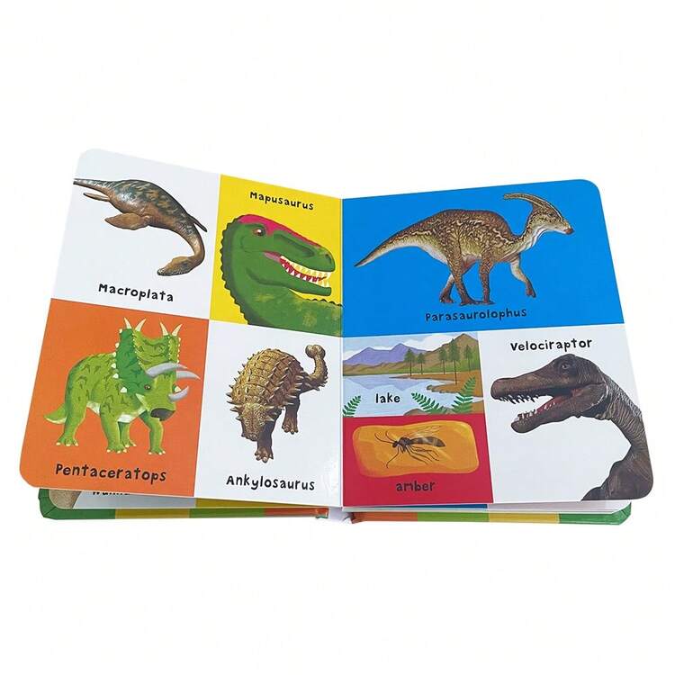 Lachilly 100 Dinosaurs Hardboard Book, Priddy Books, Suitable For Children 3+, Awakening Reading Series, English Learning Tool, Vocabulary Building, Bedtime Reading Gift, Learning To Read, Preschool Educational Toy - Multicolor - View 4