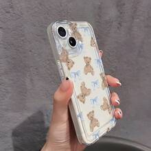 Funda de Teléfono Única 1 Funda de Teléfono con Lazo Azul y Oso, Alta Transparencia con Sensación Cómoda, Protege Eficazmente Tu Teléfono de Caídas e Impactos. Compatible con múltiples modelos de , incluyendo 17/16/15/14/13/12/11 Pro Max, un regalo de cumpleaños popular para amigos o ajuste delgado para uso diario. - 1 pieza - Ver 6