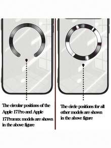 1 Stück schwarze magnetische, elektroplattierte kabellose Ladephone-Hülle kompatibel mit iPhone 11/12/13/14/15/16 Pro, 16 Pro Max, 16E/17pro/17promax/Apple Air/17, wasserdicht, stoßfest, kratzfest - Schwarz - Übersicht 6