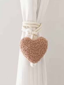 2个/1个 3D毛绒爱心仿珍珠窗帘绑带，房间装饰蚊帐绳收纳带，门帘咖啡帘遮阳绳绑带，客厅窗帘绑带，卧室窗帘绑带 - 彩色 - 查看 4