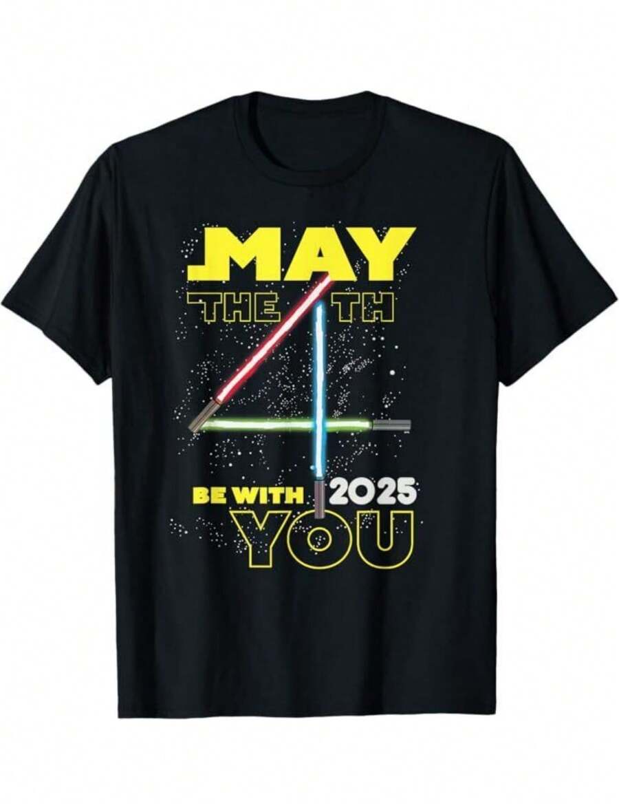 May The 4th Be With You 2025 Lightsabers T-Shirt - màu đen - Xem 1