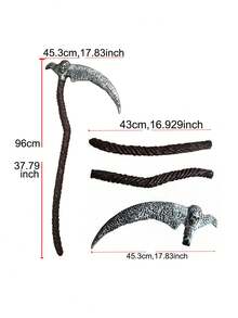 1件维京英雄角色扮演道具，十字军骑士唐吉诃德长矛道具，死神镰刀道具，可拆卸空心道具，适用于舞台表演、角色扮演、电影拍摄，实现英雄梦想场景 - 彩色 - 查看 4