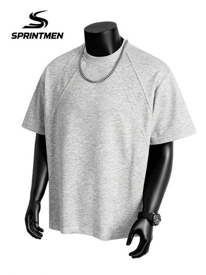 1pc Men's Casual Sports T-Shirt, Loose Fit, Breathable Comfortable Fabric, Suitable For Outdoor, Commute, Daily Wear, Boyfriend Style Short Sleeve Top