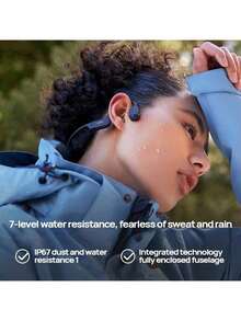 Shokz Auriculares deportivos S803: conducción de aire sin presión, cancelación inteligente de ruido de llamadas ENC, diseño ergonómico de gancho para la oreja, cuerpo ultraligero y cambio libre entre los modos comercial y deportivo. - Morado - Ver 4