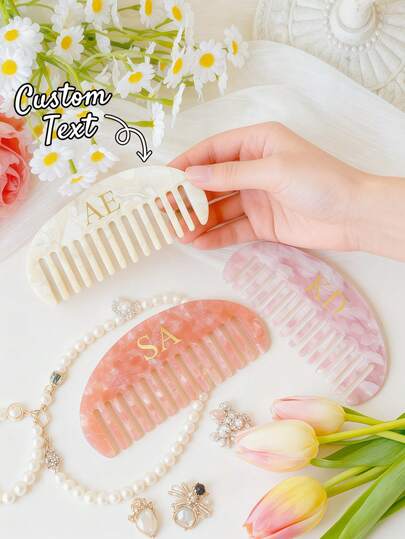Peine de cabello personalizado con nombre impreso, peine de cabello personalizado para dama de honor, peine de cabello de letra acrílica personalizada, peine de cabello de mármol, peine de bolsillo, peine de dientes anchos, cepillo portátil, de moda, minimalista, regalo personalizado único, adecuado para regalo de Navidad, regalo del Día de San Valentín, regalo de cumpleaños personalizado, regalo de aniversario, regalo de pareja, regalo del Día de la Madre, regalo de boda, regalo de dama de honor, regalo de fiesta, regalo de Año Nuevo, regalo de mejor amigo, regalo de amiga