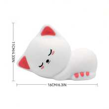 Rechargeable 7-Color LED Cat Night Light - Soft Silicone Material, USB Powered, Touch Control, Dimmable, Suitable For Bedroom Decor - Sleepy Cat - View 2