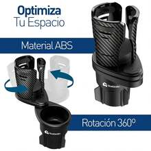Portavasos para Auto, Doble, Ajustable para Bebidas, Multifuncional, Compatibilidad Universal, Organizador de Celular, Gafas, Monedas, Color Negro - 1 - Ver 7