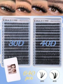 640/608/544片装簇状假睫毛套装,包含胶水、定型液、镊子、睫毛刷、混合款式睫毛册,易于使用,方便旅行携带,柔软自然的睫毛嫁接套装,新手友好,浓密蓬松经典款睫毛套装,可在家DIY,浓密假睫毛适用于专业、日常、婚礼、派对、角色扮演妆容。 - 彩色 - 查看 20