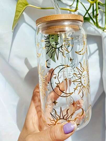 Bambu Kapaklı ve Pipetli 1 Adet Cam Bardak, Bira Kutusu Şeklinde Cam Bardak, Su Bardağı, Buzlu Kahve Bardağı, Milkshake Bardağı, Meyve Bardağı, Meyve Suyu Bardağı, Pembe Kurdele Baskılı, Yeniden Kullanılabilir, Yaz İçecek Bardağı, Büyük Kapasiteli Dış Mekan Seyahat Taşınabilir İçecek/Meyve Suyu Bardağı, Ev Ofis Parti Hediyesi, Doğum Günü Partisi Tatil Hediyesi, Noel Hediyesi, Yaz ve Kış Kullanımına Uygun