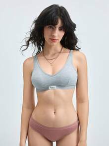 Loungeista 3PCS Ladies Comfortable Wireless Soft Cup Solid Bra Underwear Lingerie Sports Bra - Multicolor - View 7