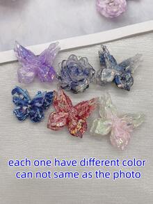 4PCS Colorful Bling Resin Butterfly Shoe Laces Charms DIY Accessories Bling Flower Shoelaces Buckles Decorations Removable Shoe Clips Ornaments Fit Women Lace Up Sneakers Boots Christmas Halloween Valentine Birthday Festival Party Decor Gifts (Shoes Not Included) - Multicolor - View 9