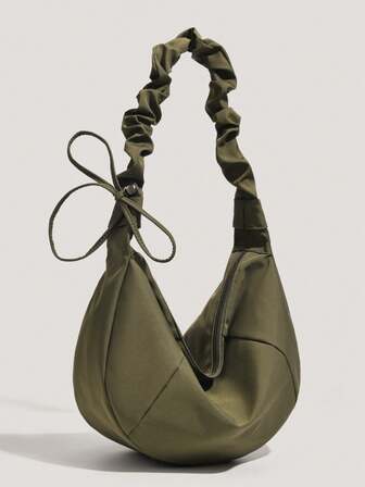 Bolso de hombro plisado ligero y casual, bolso cruzado versátil y de moda para estudiantes universitarios, salidas, escuela, viajes, de estilo japonés sencillo para mujeres