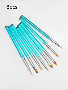 Nail Art Brush Set, Gradient Blending Painting Brushes, Line Drawing Light Therapy Floral Nail Art Brushes, Suitable For Professional Nail Salons And Home DIY - Multicolor - View 10