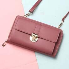 Bolsa multifuncional de un hombro para estudiantes, ligera, con cartera y bolsa para teléfono con pantallaáctil - [Versión sin pantalla táctil] Marrón - Ver 6