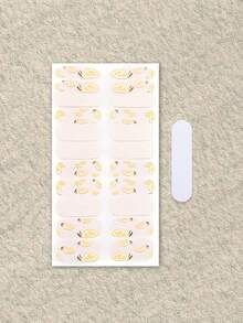 22pcs Semi-Cured Gel Nail Stickers, Jelly Beige Color, Salon Quality, Long-Lasting, Requires UV Lamp Curing