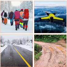 1 Pair Outdoor Anti-Slip Shoe Covers, 8-Teeth Stainless Steel Ice Cleats For Snow, Ice Traction Crampons For Winter Slip Prevention - Black - View 5