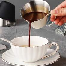 Milk Jugs Stainless Steel Milk Frothing Jugs Coffee Pitcher Pull Flower Cup Cappuccino Coffee Pot Espresso Cups Milk Frothing Pitcher Non Stick Milk Jug Espresso Cup With Scale Coffee Extraction Cup Measuring Cup Kitchen Coffee Accessories - Multicolor - View 2