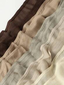 1pc Women's Solid Color Viscose Headscarf, Soft Wide-Edged Headband, Versatile Sun Protection Hijab Scarf, Suitable For Daily Wear - Navy Blue - View 8