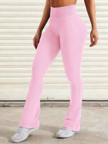 YEOREO Mini Flare Leggings Womens Workout Butt Lifting Legging Hidden Scrunch Seamless 30" Lilliean Yoga Pants Women Pants For Women Yoga Pants For Women Flare Leggings Joggers For Women Black Pants Sweat Summer Clothes For Women Pants Flare Leggings Women Yoga Pants For Women - 粉色 - 查看 2