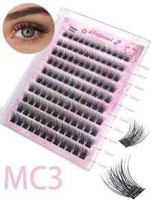 120pcs Self-Adhesive False Eyelashes, No Glue Needed, Reusable - No Makeup Removal, No Sticky Residue, Pre-Glued Lashes (Thick Mixed Style) - C - 查看 2