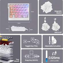 AJAZZ AK029 HE 8K Wired Mechanical Gaming Keyboard - Brand New Gaming Hall Effect Switches, 0.01ms Ultra-Fast Response, Zero Latency, 29-Key Single-Handed, Official Configuration Includes Ribbon Cable, Latency As Low As 0.125ms, 8KHz Report Rate, 128K Full Key Scan Rate Gaming Keyboard, Portable Keyboard - AJAZZ Official Authentic Products - View 7