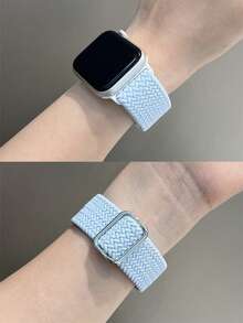1条男女通用尼龙表带，兼容，尺寸包括42mm、38mm、40mm、41mm、44mm、45mm、46mm和49mm，时尚智能手表替换表带，适用于Series Ultra2、Ultra SE2、SE 11、10、9、8、7、6、5、4、3、2、1等型号，是返校学生的理想礼物 - 淺藍色 - 查看 8