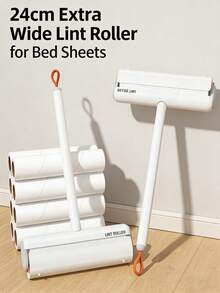 1pc Retractable & Foldable Lint Roller, Suitable For Bed, Floor, Clothes, Hair - White - View 8