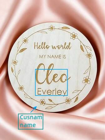 Cartel personalizado de anuncio de nacimiento para recién nacidos, cartel de estadísticas de nacimiento, cartel de nombre de bebé de madera, placa de anuncio de nacimiento de madera, hecho de madera natural