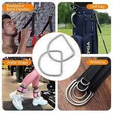 金属D形环，适用于钱包制作、包袋、织带、皮革带、钱包工艺品、宠物项圈、背包五金配件、各种钥匙扣配件