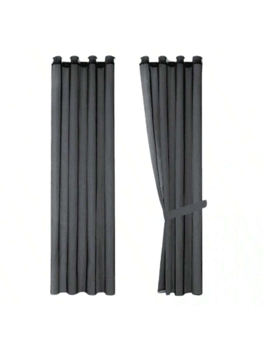 Cortinas transparentes color negro de alta durabilidad de 140cm*225cm, CORTINA 1 PZ