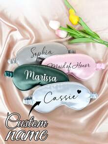 Personalized Eye Mask, Bridesmaid Gift, Customized Sleep Mask, Valentine's Day Gift, Bridal Party Gift, Personalized Wedding Gift, Satin Eye Mask, Bachelorette Party Gift, Suitable For Gifting To Girlfriend, Bride, Bridesmaid, Mother, Family And Friends, Best Gift Choice. - Multicolor - View 2