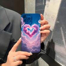 1PC Phone Case,  Heart Cloud Sky Pink Blue , Stylish Phone Case, Phone Decoration, All-around Lens Protection, Creative Small Gift, Funny Gift for Boys and Girls - Schwarz - Übersicht 4