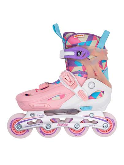 1 Pair Fashionable Men's Outdoor Inline Roller Skates. Lightweight, Agile, Adjustable, With Detachable Shoe Cover, Arch Support Memory Function, Good Braking Performance, Shiny PU Wheels And Reinforced PP Aluminum Alloy Shoe Frame, Effectively Preventing Ankle Sprains. Suitable For Beginners.