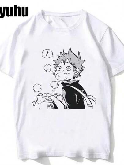 90s Haikyuu Women T Shirt Kuroo Japanese Anime Bokuto Manga Shoyo Volleyball Creative Tshirt Cartoon Graphic Tees Male T-shirt