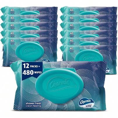 Toallitasúmedas desechables Charmin Freshmates, 40 unidades (paquete de 12), el empaque puede variar