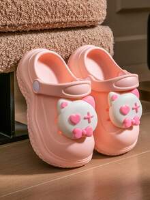 Kids Breathable Cartoon Clogs, Soft Bottom Anti-Slip Toddler/Little Kid Closed Toe Sandals For Boys & Girls - Pink - View 2